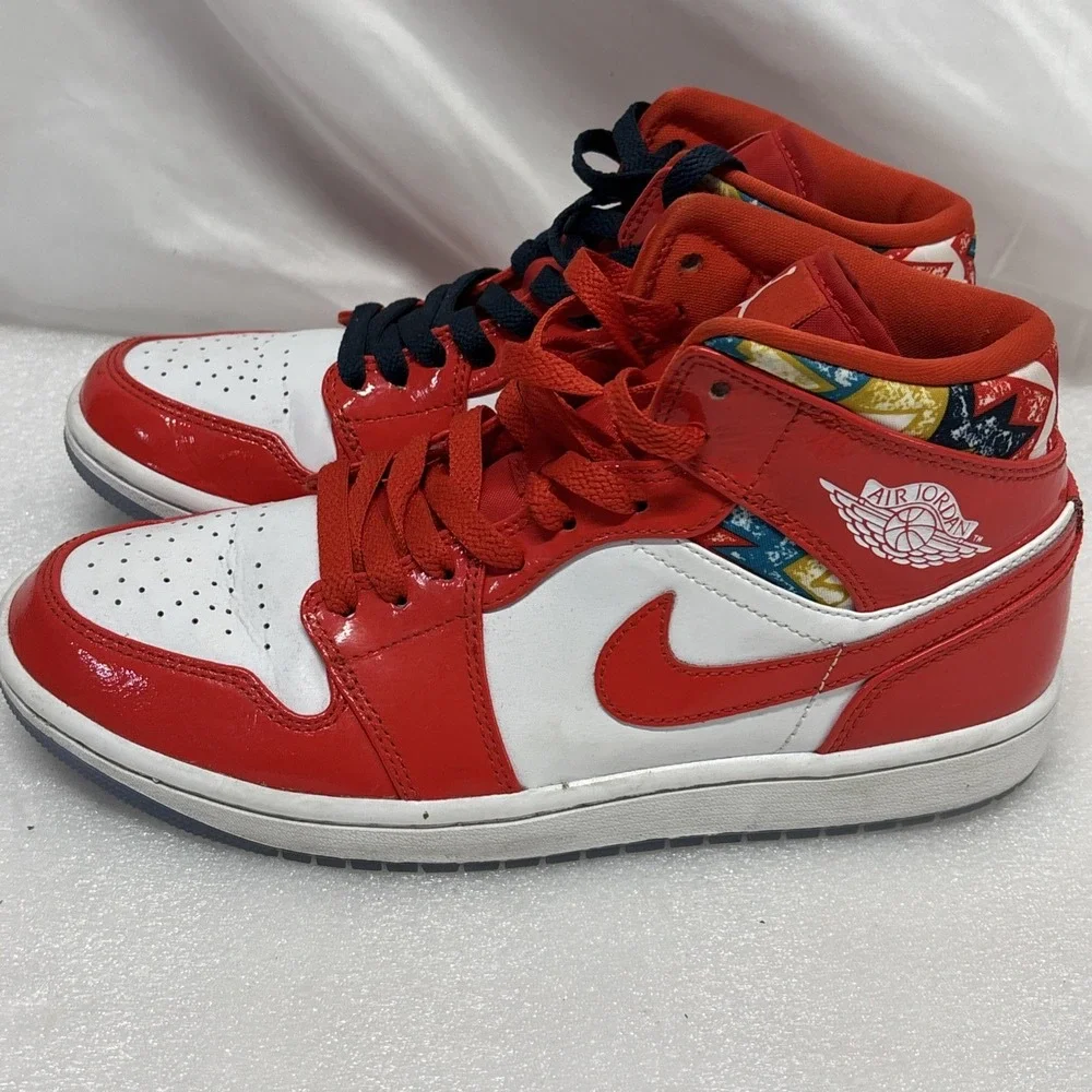Nike Air Jordan 1 Mid SE Barcelona Sweater Chile Red White DC7294-600 Men's 7.5‎
